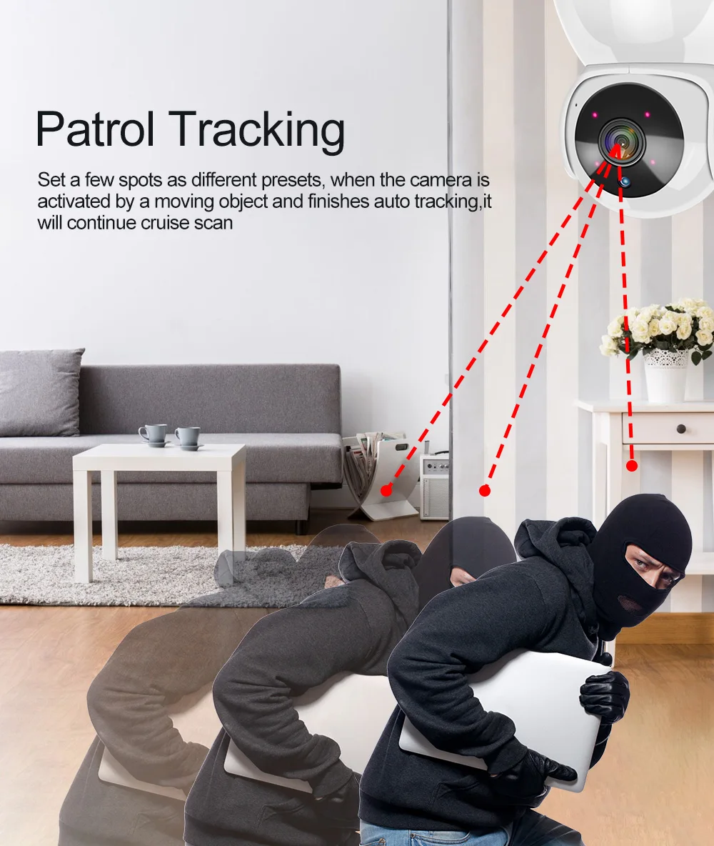Беспроводная ip-камера 3MP WiFi камера IP CCTV камера безопасности P2P ночного видения детский монитор Крытый full hd-камера