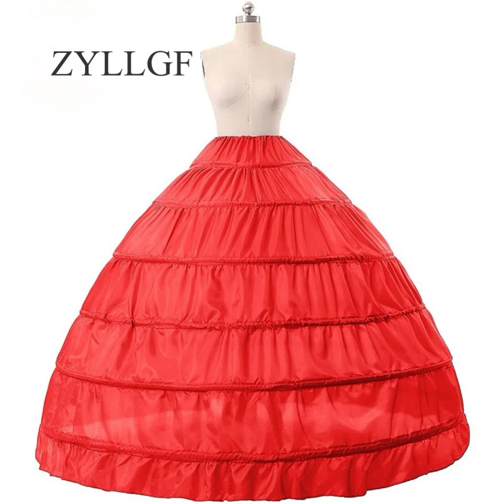 Zyllgf 6 кольца юбка нижняя скольжения для бальное платье Платья для женщин 110 см Диаметр Нижнее Бельё для девочек кринолин Свадебные аксессуары wp4