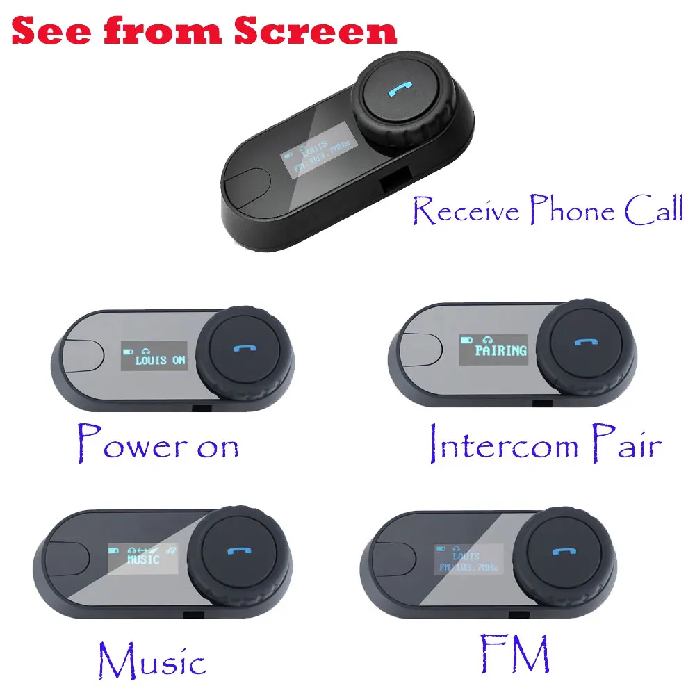2 шт. ЖК экран FM TCOMSC HIFI переговорный шлем гарнитура беспроводной мотоцикл