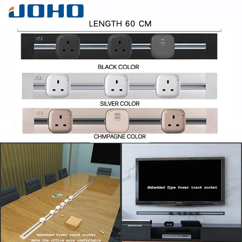 JOHO Заводская модная розетка 60 см Emmeded Тип Usb настенная розетка Tomada Электрический светодиодный светильник для гостиной конференц-зала