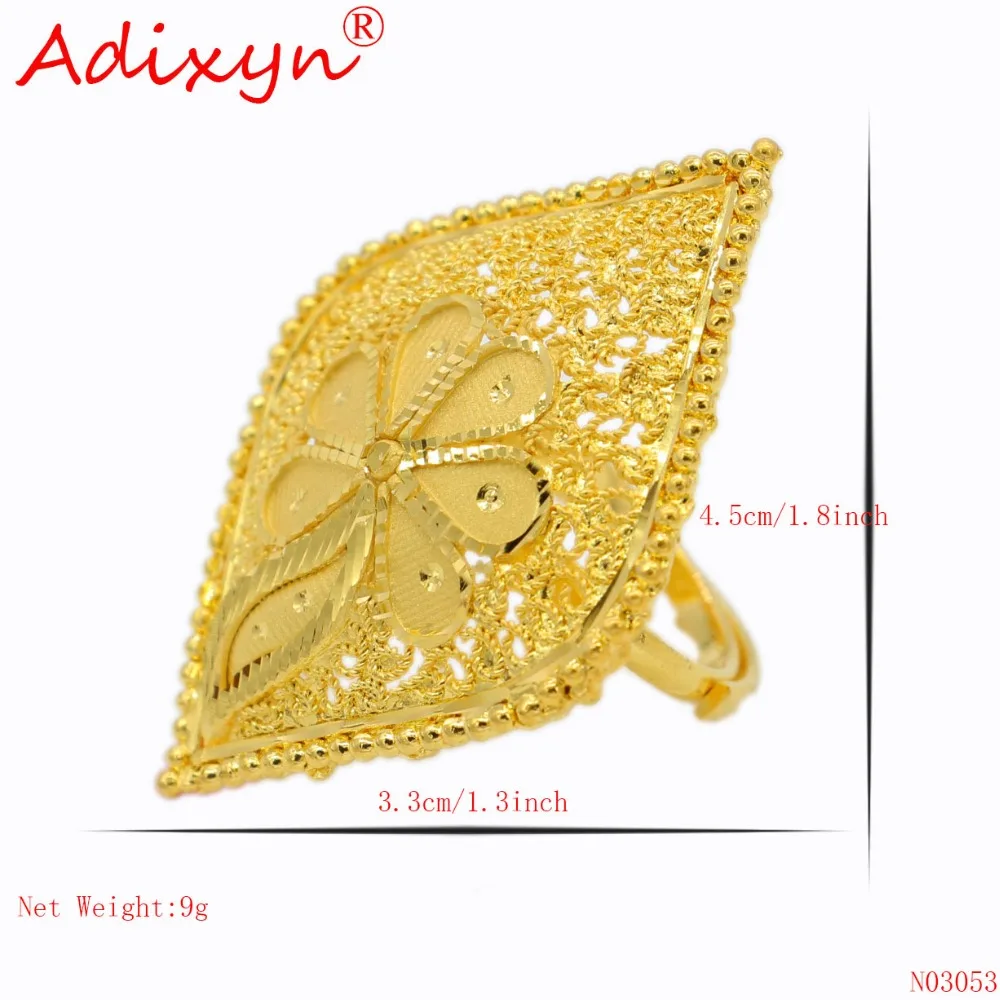 Adixyn новые золотые свадебные украшения индийские/африканские/эфиопские/арабские подарки обручальные кольца для женщин/девочек-подростков N03053
