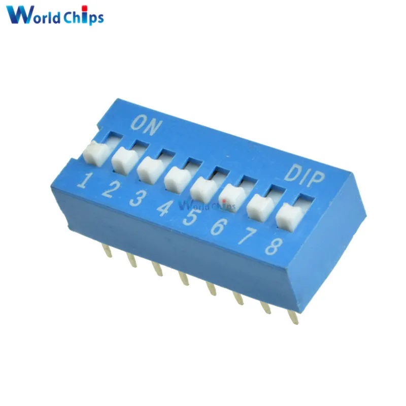 10 шт. синий 2 54 мм Шаг 8 позиционирования битный скользящий модуль DIP Switch|module switch| |