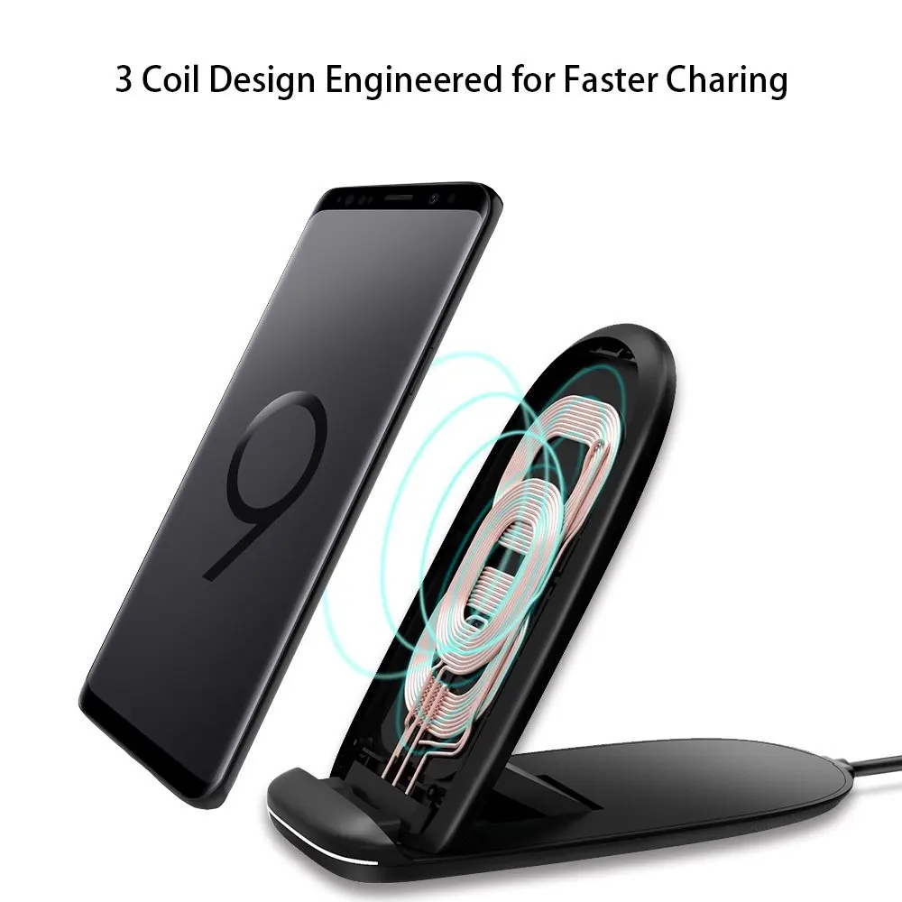 10W QI Fast Wireless Charger For Samsung Note 8 S9 S8 / Plus S7 Edge Standard Phone Charging for iPhone X |