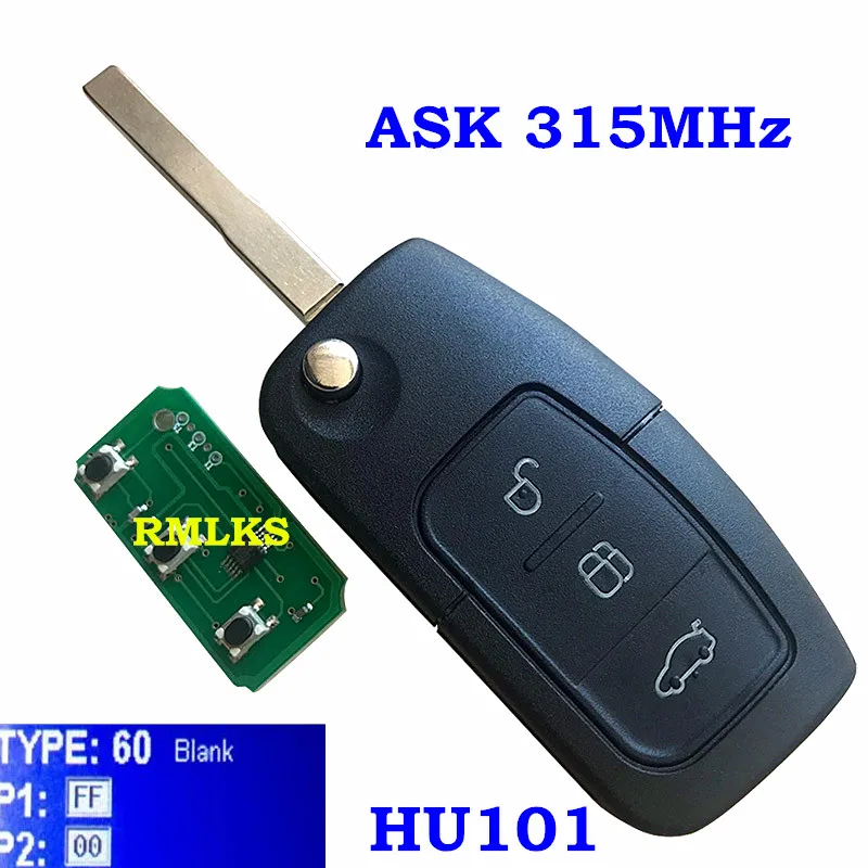 3 кнопочный откидной дистанционный ключ для Ford Fusion Focus Mondeo Fiesta Galaxy чип