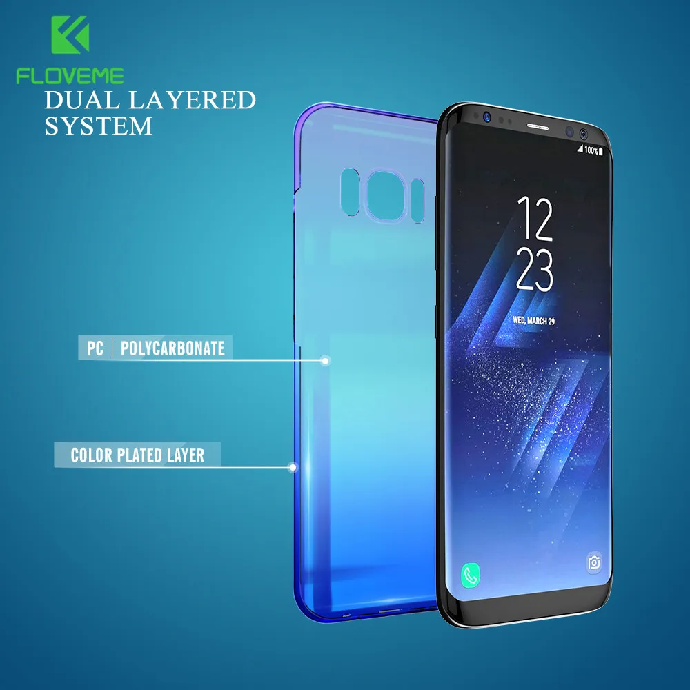 FLOVEME Blue Ray Case For Samsung S8 S9 Plus Back Cases Cover Note 8 S6 S7 Edge A3 A5 Luxury Gradient Color Capinhas |