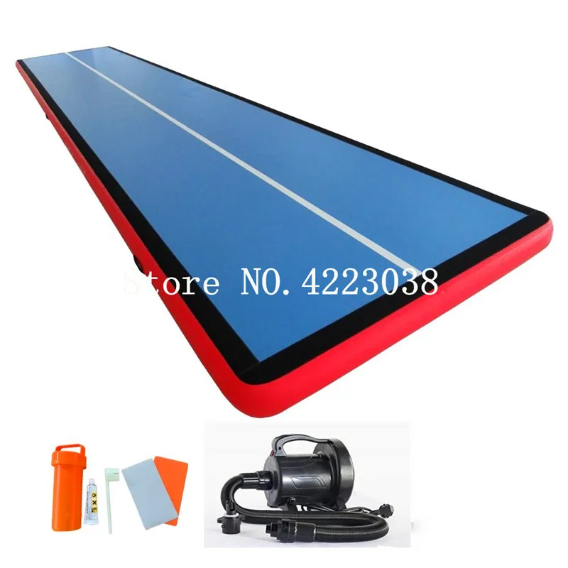 Дешево Надувной воздушный трек 6x1x0,2 м, гимнастический коврик для акробатики, воздушный пол для домашнего использования, пляж, парк, бесплатная дост...