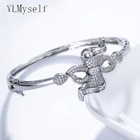 6cm diameter bangle new beautiful women bangles white jewelry aaa crystal rhodium plate statement bracelet