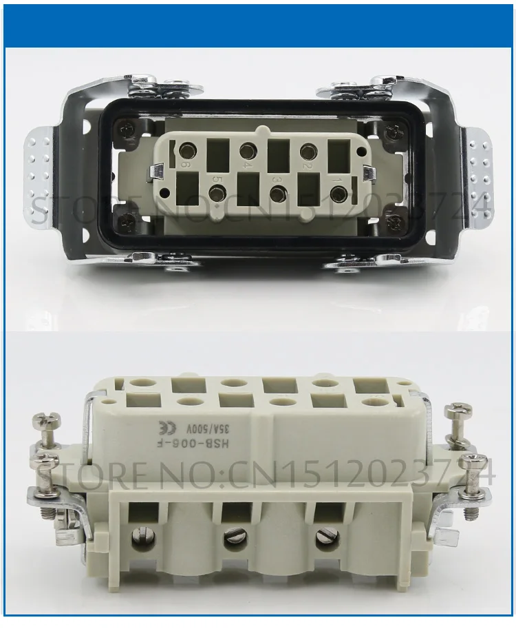 H16B-HSB-006-1 6 core heavy воздуха разъем на стороне для двойной пряжкой 35 a500v винтовое соединение