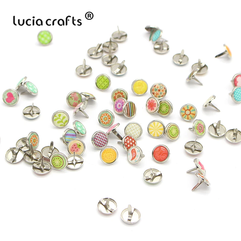 Lucia crafts 30 шт 12 мм круглый мульти-узор DIY Декор Скрапбукинг Украшение застежка Brads металлические изделия для рукоделия G0941