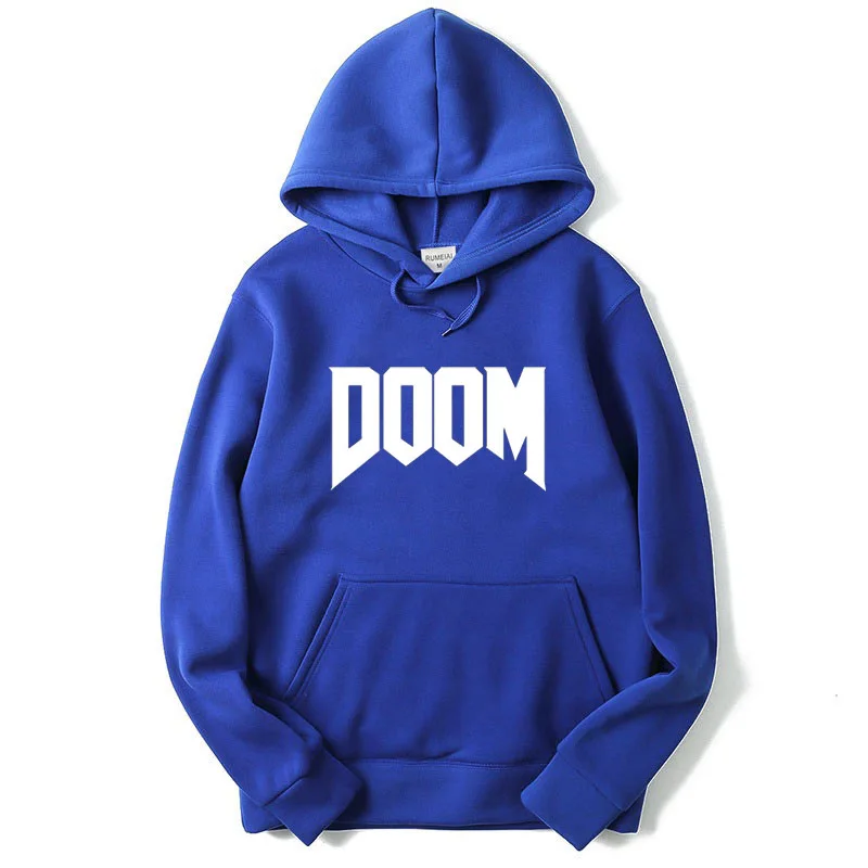 DOOM/толстовка с капюшоном; зимний высококачественный мягкий хлопковый пуловер размера плюс S-XXL; Повседневная модная одежда для мальчиков в стиле хип-хоп