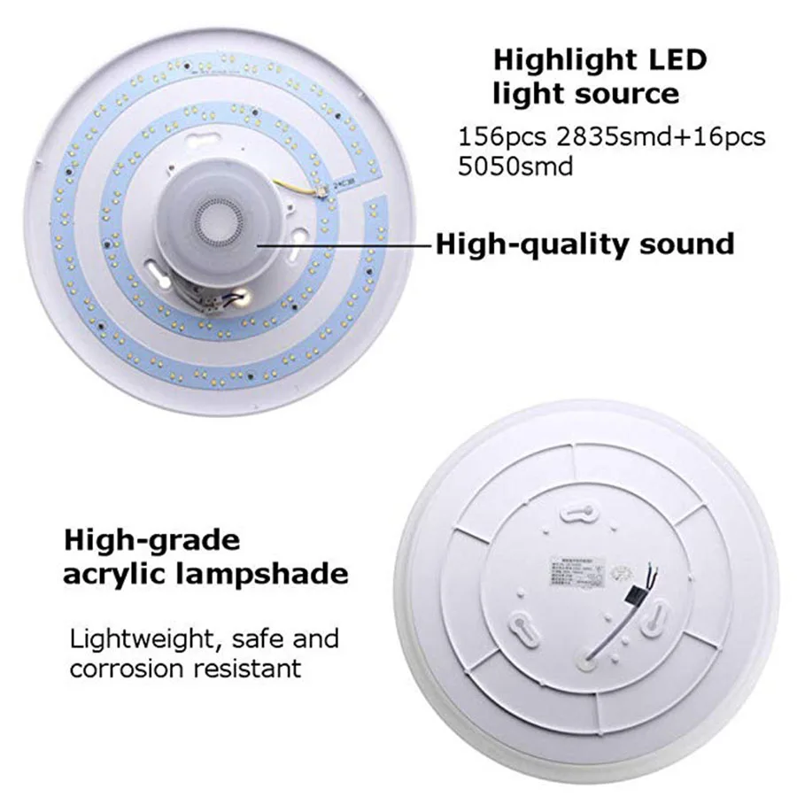 Bluetooth музыкальный светодиодный потолочный светильник для смартфона с