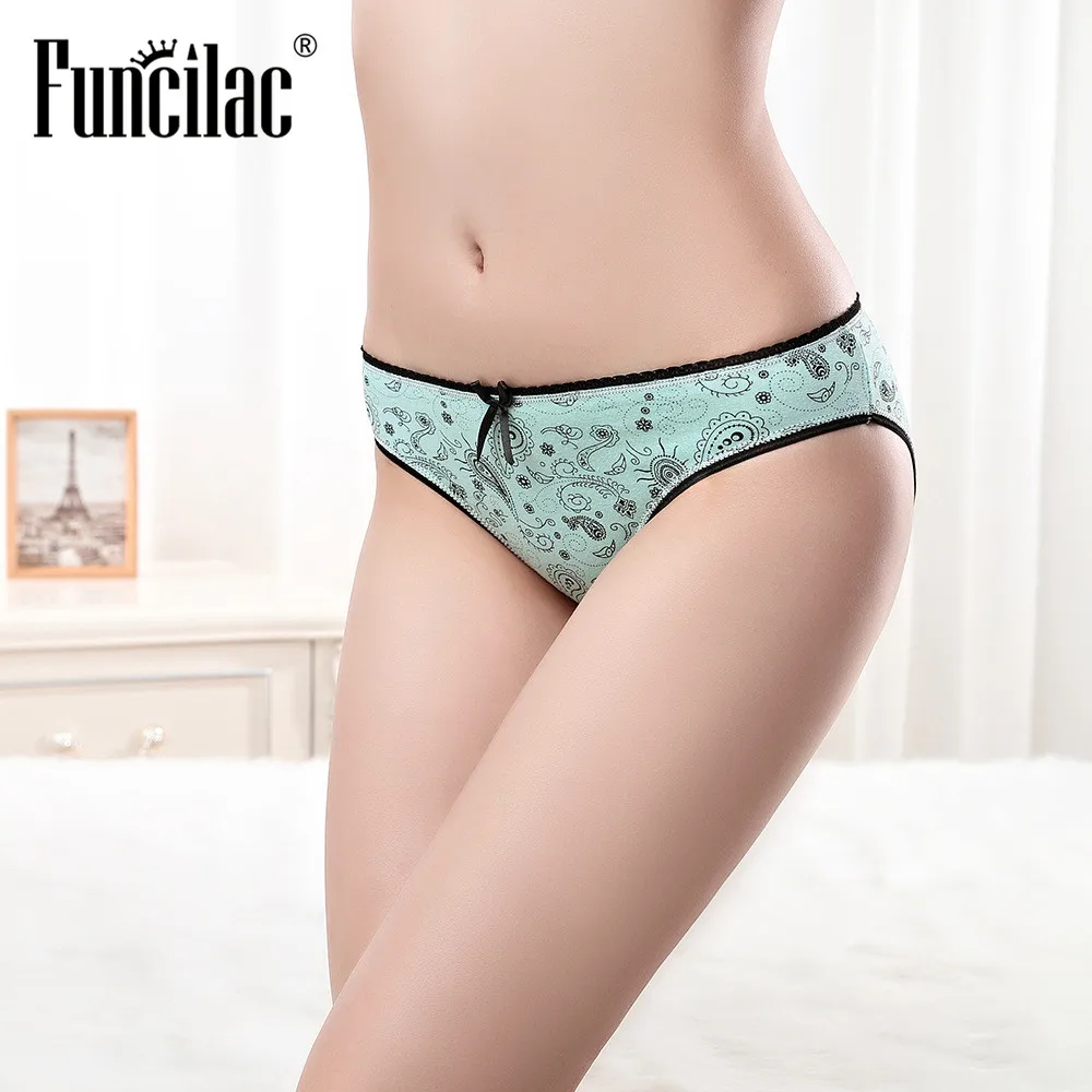FUNCILAC нижнее белье женские хлопковые сексуальные бесшовные трусики хипстерское