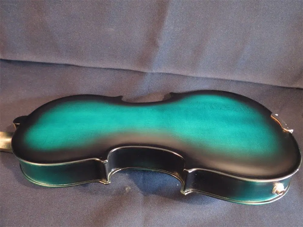 Полноразмерная синяя и черная электрическая скрипка + акустическая хороший звук