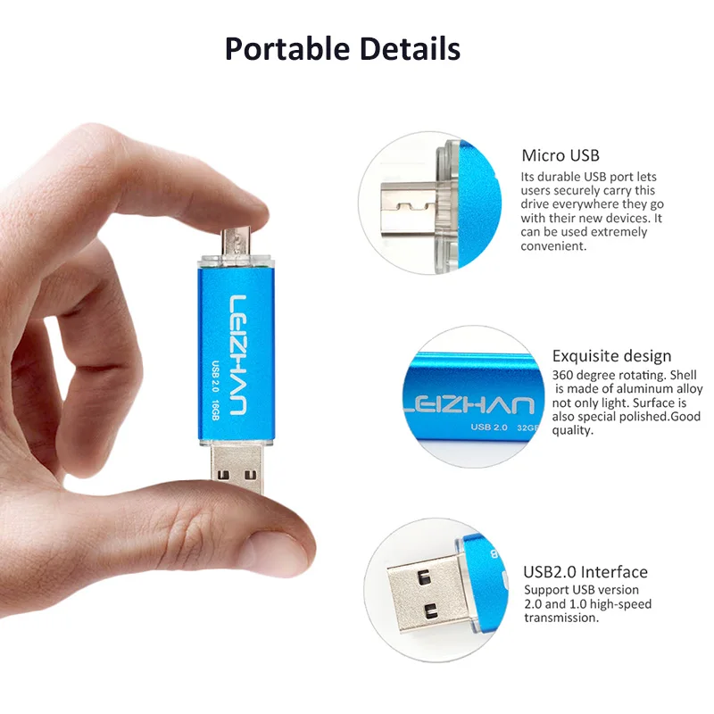 Leizhan USB Flash Drive смартфон флешки OTG 4 г 8 16 32 64 накопитель usb 2.0 Индивидуальные memory stick U |