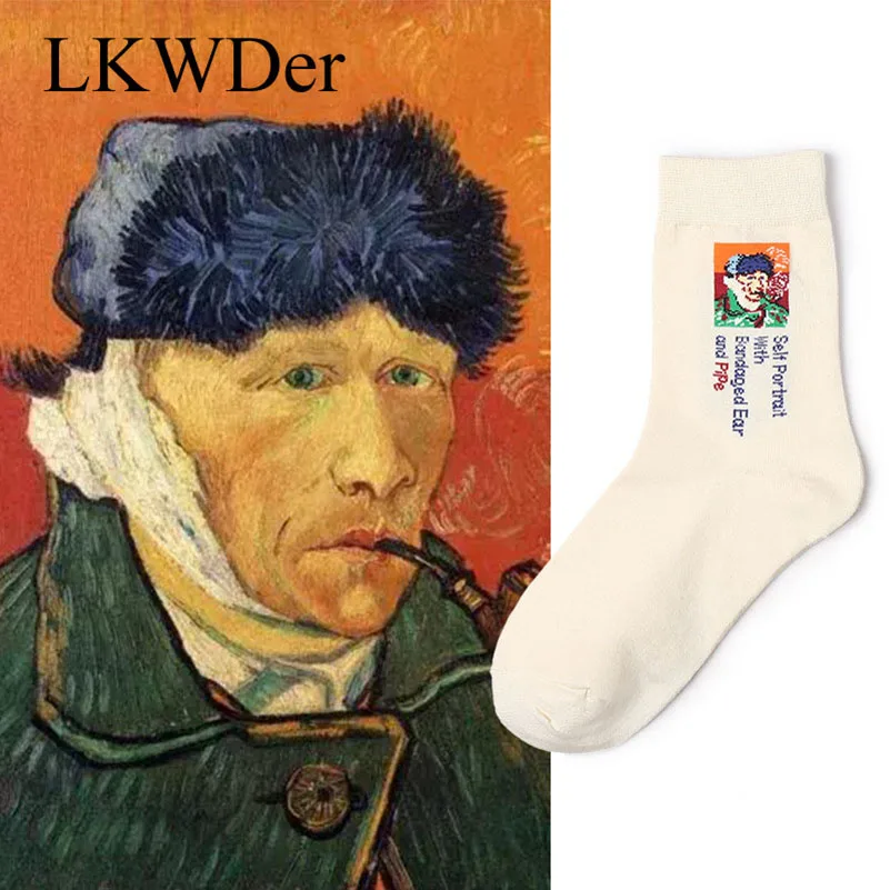 LKWDer 6 пар Ван Гог живопись повседневное для женщин хлопковые носки живопись Винтаж абстрактный креативные носки для мужчин унисекс летн