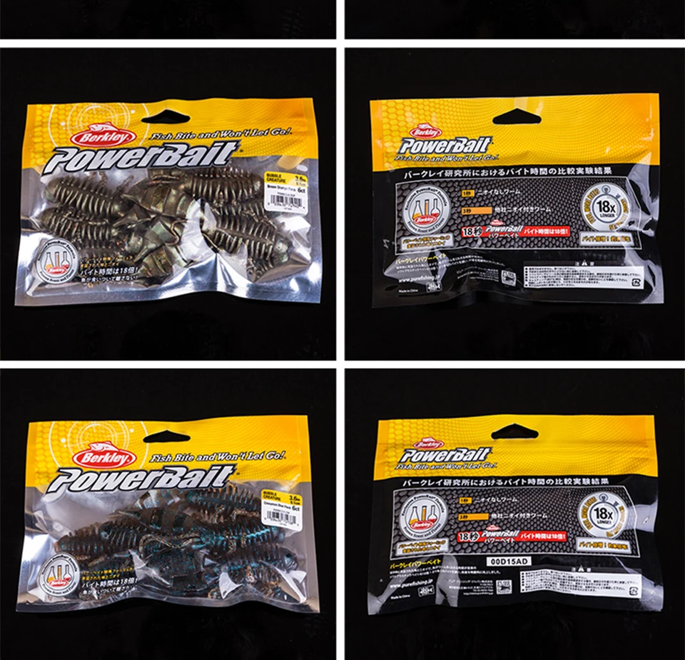 Бренд Berkley power Bait, 6 шт., Мягкая приманка для рыбалки, приманка 9,1 см для окуня, костюм для джиг-головка, приманка для блесна, пузырьковая креветка, PUREFISHING