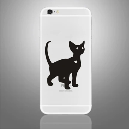 For iPhone 6 B W(96) Мультфильм черный винил Стикеры s для iPhone X, для iPhone 6/7/8 Plus украшения кожного покрова для iPhone XS частичный стикер - Цвет: For iPhone 6 B W(96)