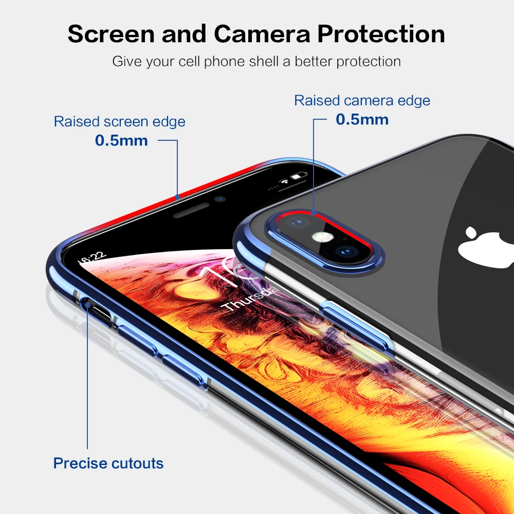 чехол на айфон 7 Роскошный прозрачный для iPhone XS MAX X XR 6S мягкие силиконовые чехлы 8 6