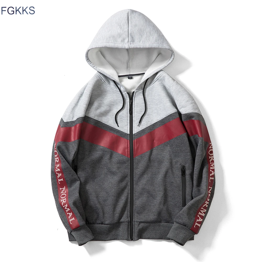 FGKKS Men's Hoodies Sweatshirts Fashion 2020 Men zipper Hoodies Casual Sweatshirts Cotton Male Hoodies EU Size