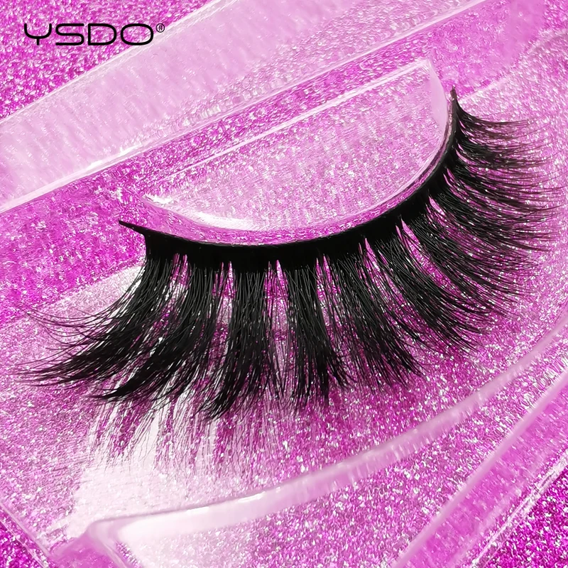 Ресницы норковые YSDO 1 пара + Пинцет для ресниц натуральные длинные накладные