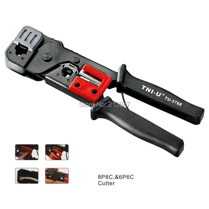

RJ45 RJ12 RJ11 8P 6P Plugs Crimping Stripping Network Cable Crimper Black