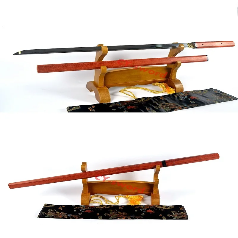 Высококачественный ручной работы ZATOICHI японский меч ниндзя Redwood Saya затемняющее