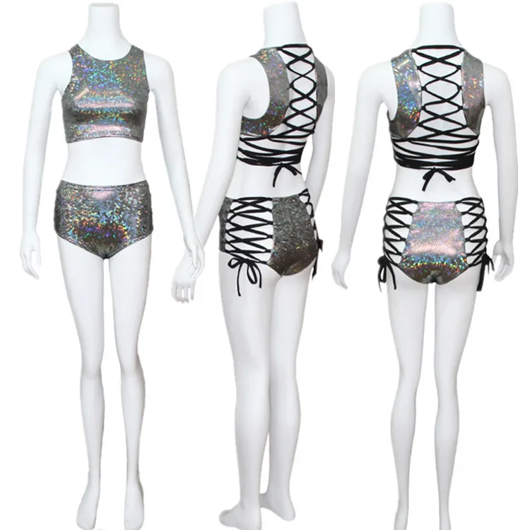

GACVG Bandage Summer Two Piece Set Bodysuit Sleeveless Skinny Sexy Swimsuit Women Rompers Beach Holiday Ladies Bodysuits