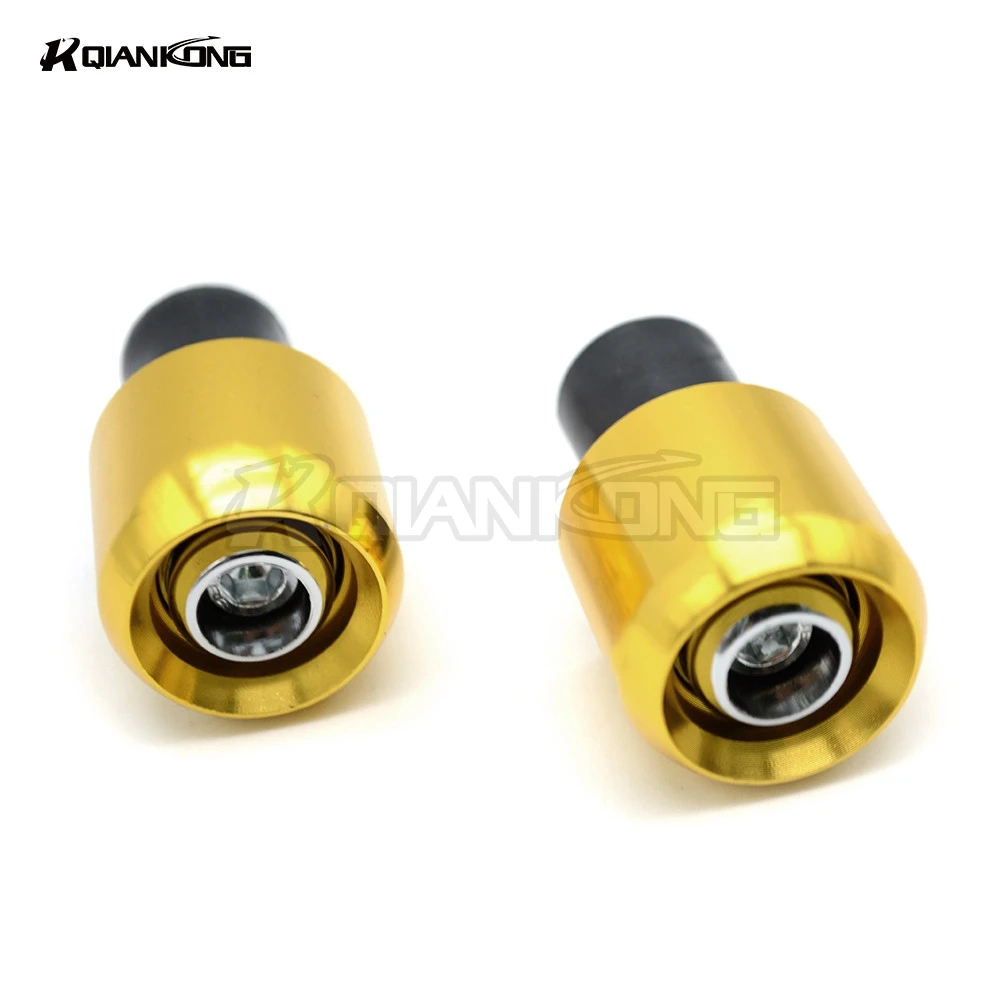 Gold Мотоцикл 22 мм руль ручки бар крышка Заглушки для Kawasaki NINJA 300 250R ZX636R ZX6RR 400R Yamaha MT 07 MT 09 - Цвет: Gold