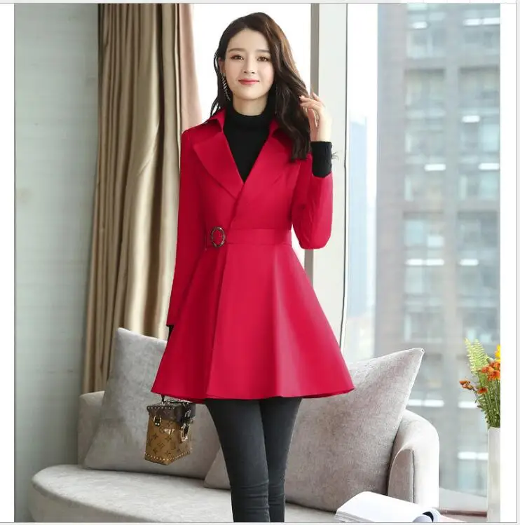 2017 Новинка осени корейской версии Тонкий Женская мода пальто-мантия Женский