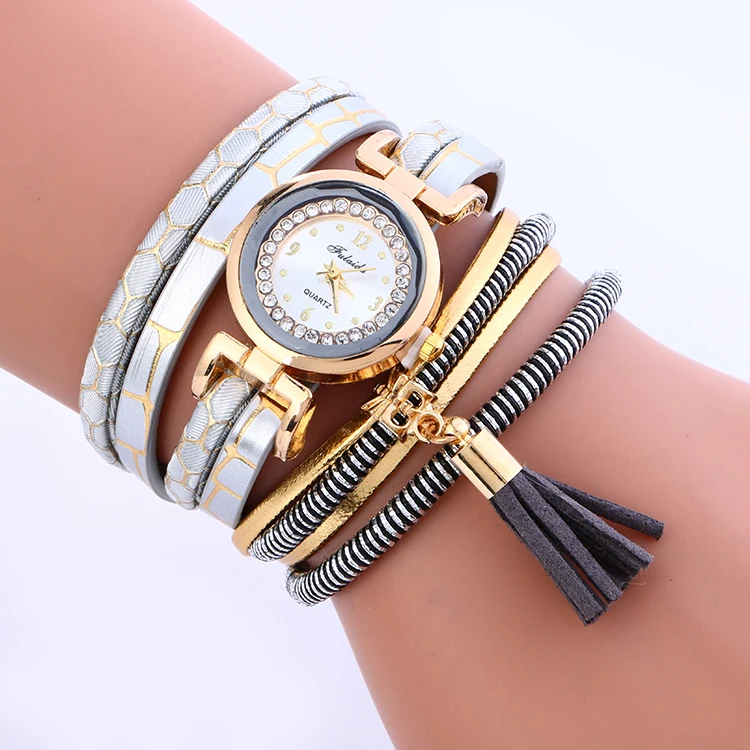 100 шт./лот 918067 длинный ремешок обернуть вокруг леди часы кисточкой кулон цвет