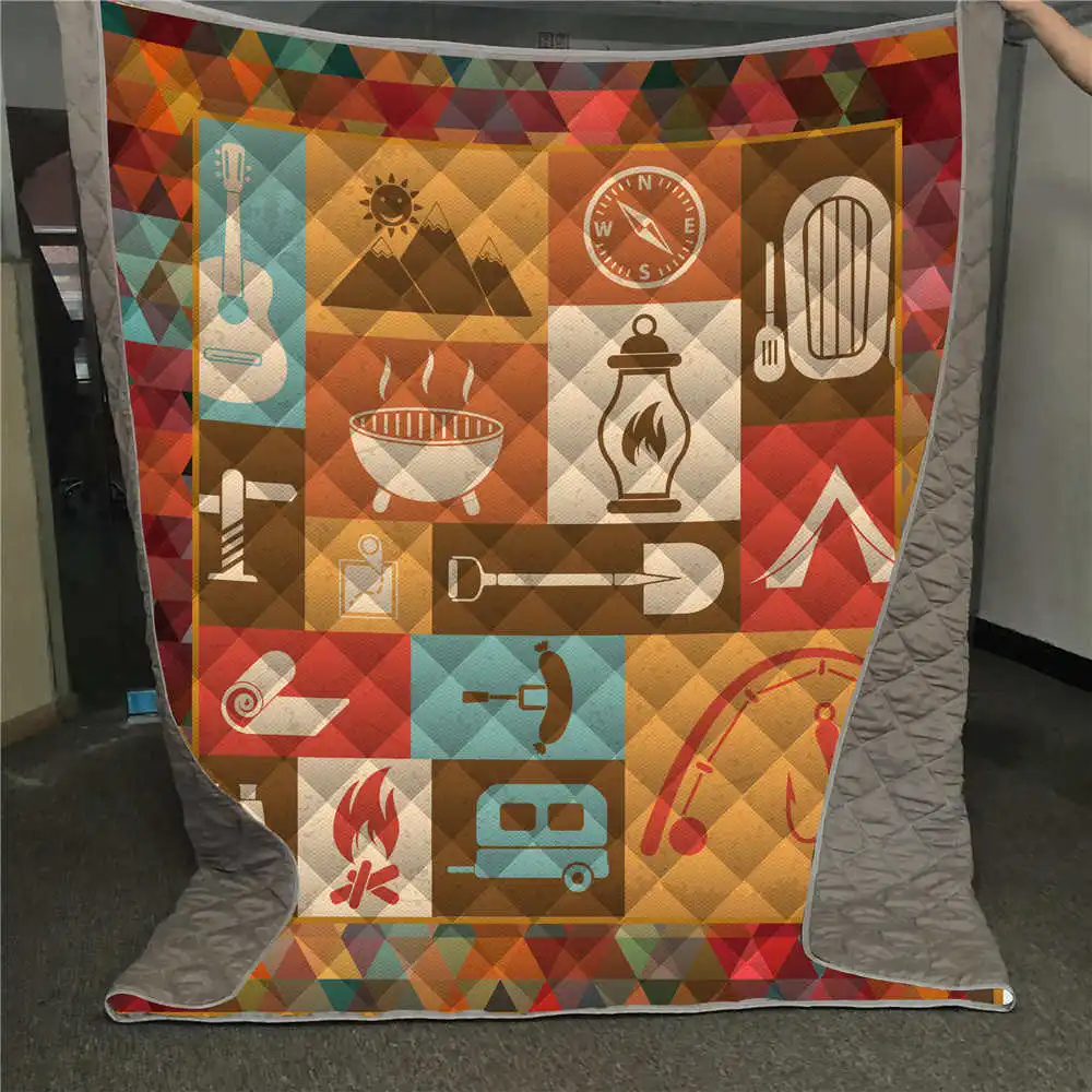 Дропшиппинг 3D печатное одеяло для кемпинга огня детей взрослых теплое