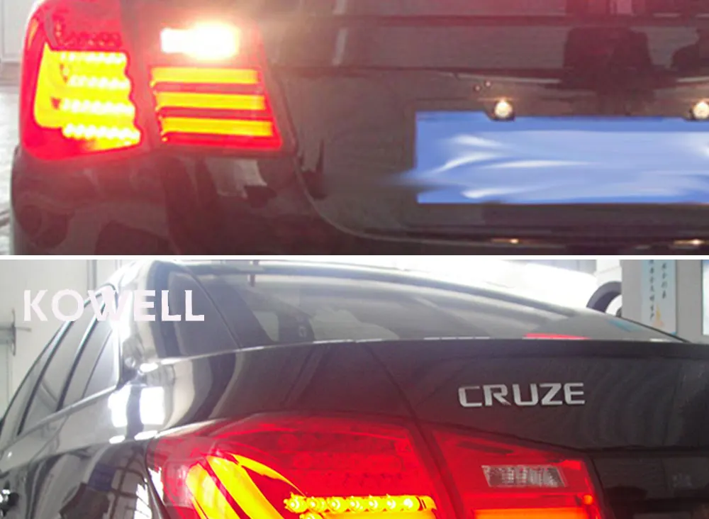 KOWELL автомобильный Стайлинг для Chevrolet Cruze 2009-2013 задние фонари светодиодный задний фонарь задний багажник крышка лампы drl+ сигнал+ тормоз+ обратный
