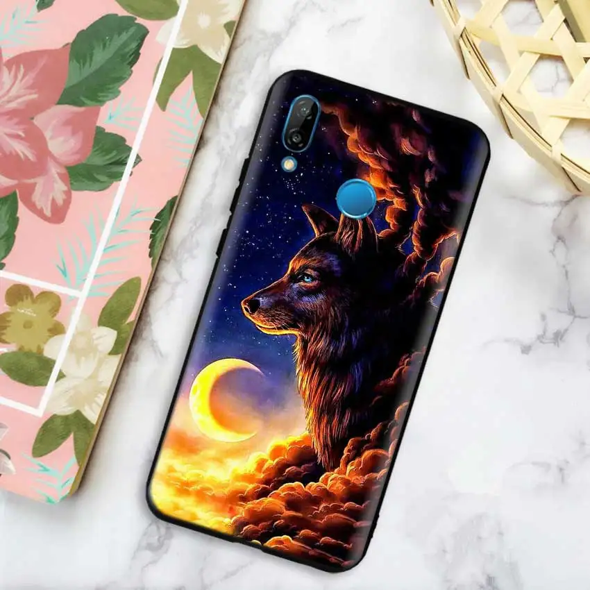 Черный силиконовый чехол сумка чехол для huawei Honor 10i Y7 Y6 Y5 Y9 8X 8C 8S 9 10 Lite Pro наслаждаться 9E 9S Fierce Snow волк - Цвет: 09