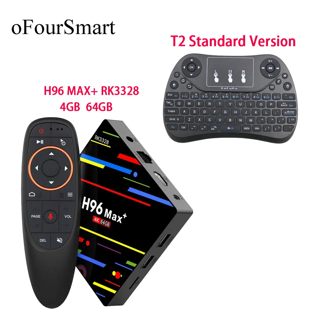 H96 MAX + ТВ бокс голосовой пульт 4 Гб 64 ГБ Android 8 1 USB 4K двойной WIFI медиаплеер с мини