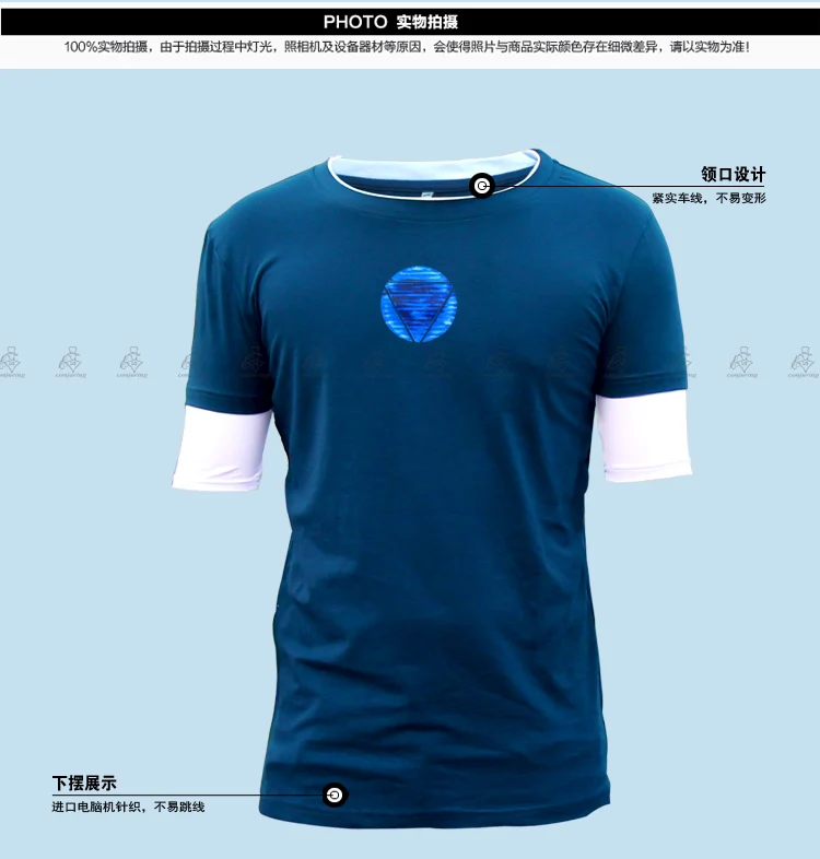 

Men marvel emitting luminous exclusive design 100% cotton long sleeve t-shirt men Iron man tshirt homme sport t shirts S-3XL