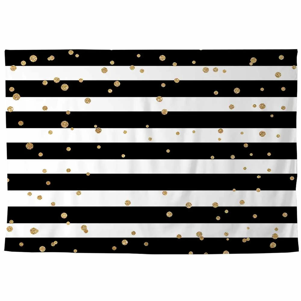 Allenjoy random golden dots horizontal black white stripes glitter elegant photophone backdrop backgrounds for photo studio | Электроника