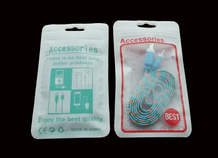 Пластиковая сумка для упаковки iphone 6s plus 200 шт./лот 8x14 см USB кабель передачи данных |