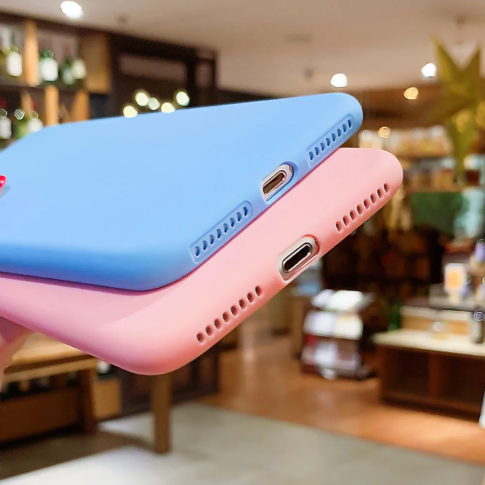 Силиконовый чехол для iPhone 5 5S SE 6 S 7 8 Plus Чехлы ТПУ карамельного цвета крышка X XR Xs