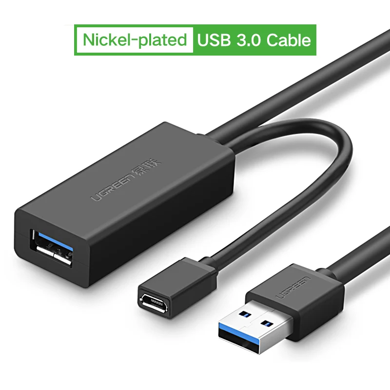 Ugreen USB кабель-удлинитель 5 м/10 м/20 м/30 м Штекерный к женскому USB 3,0 усилитель кабельного сигнала USB3.0 2,0 удлинитель шнура USB удлинитель - Цвет: USB 3.0