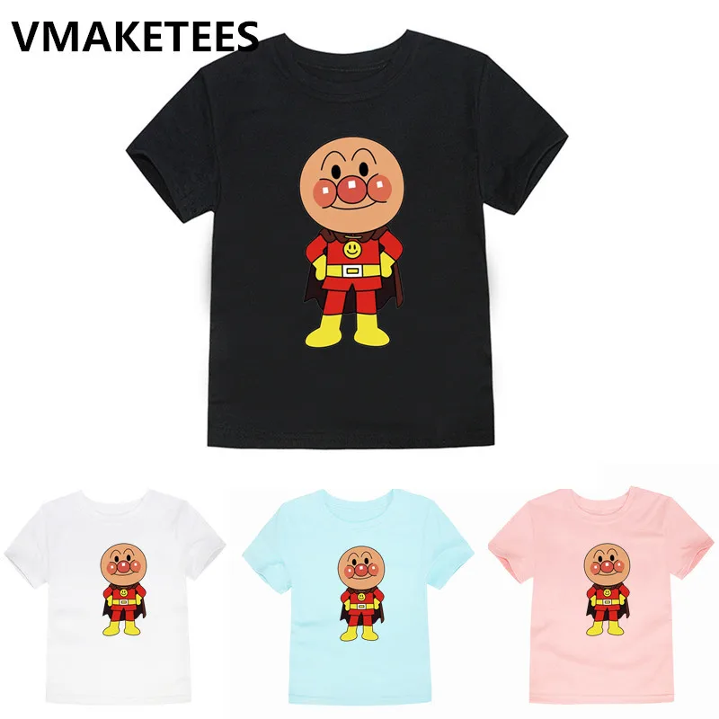 Anpanman/футболка для мальчиков и девочек с мультяшным принтом детская модная одежда