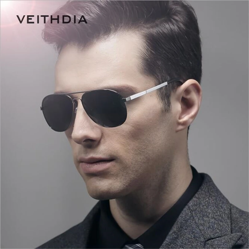 Veithdia алюминиевый Магниевый сплав поляризованные мужские солнцезащитные очки