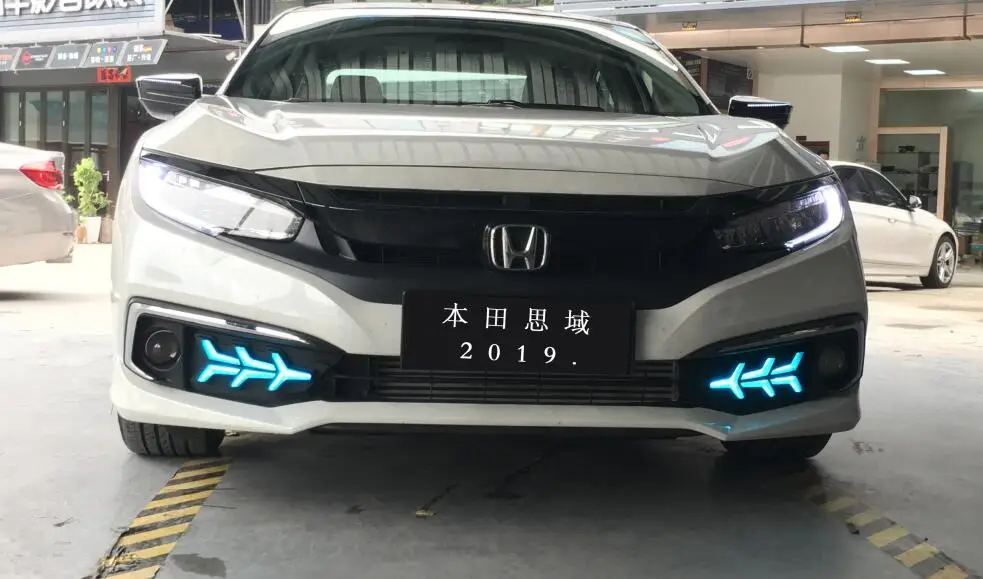 2 шт. в комплекте Автомобильная дневная лампа для honda civic дневной ходовой свет Автомобильные аксессуары 2020y светодиодный DRL головной свет для civic противотуманная фара