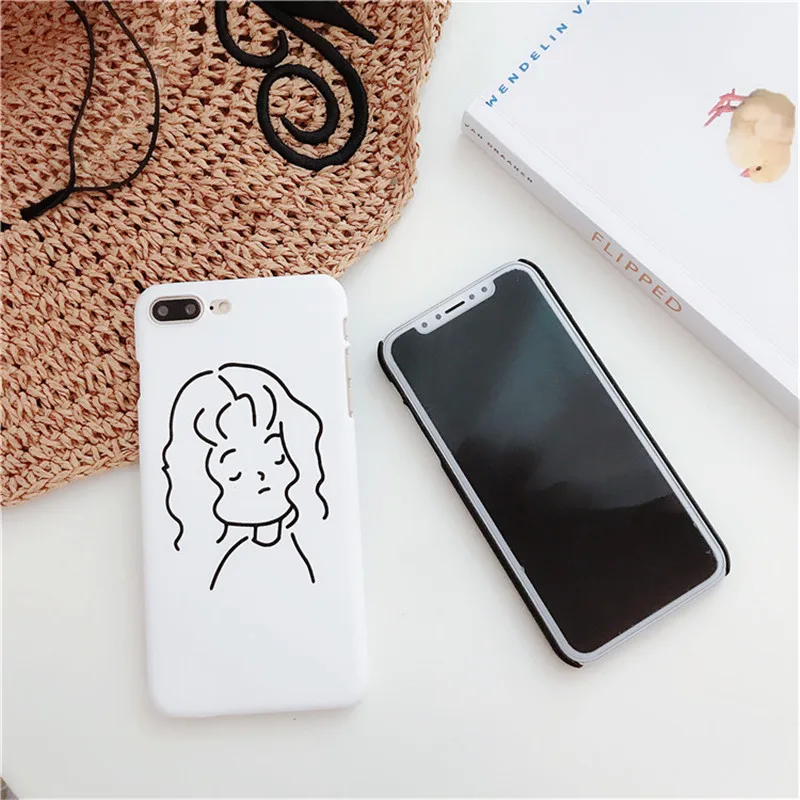 Для iPhone 6 S 7 8 плюс Силиконовые чехлы Art абстрактная девушка линии для 5 5s se X XR XS Max