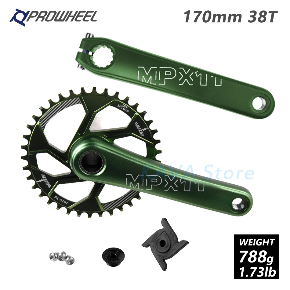 170mm Green 38T MTB велосипед кривошипно костюм звездочки 170 мм горный велосипед звездочка цепной передачи узкая широкая цепь из колец цепь 30/32/34/36/38T передняя Звездочка для SRAM GXP XX1 X9 модными принтами XO - Цвет: 170mm Green 38T