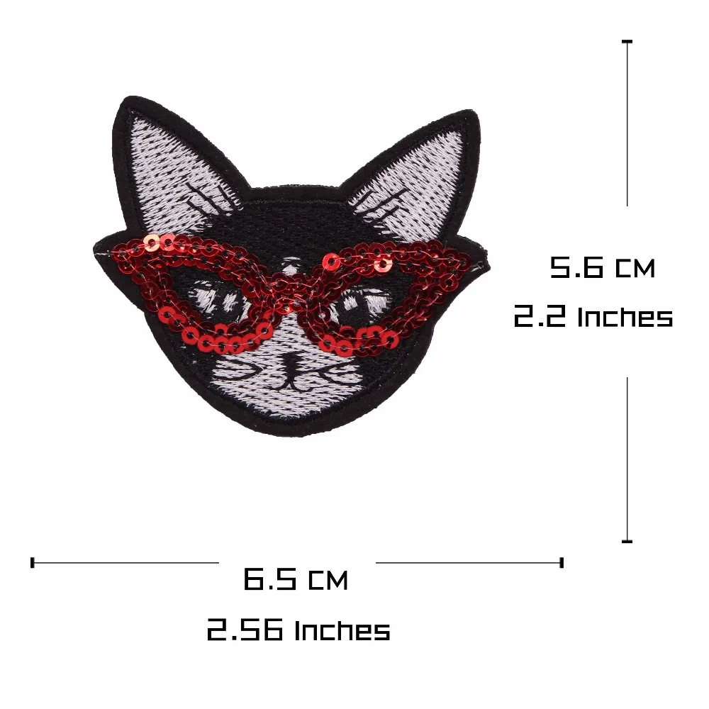 20 шт. Малый Очки Cat Вышивка Аппликация цветы Нашивки одежды DIY Вышивание аксессуар