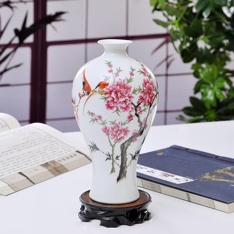 Керамическая белая Цветочная ваза Jingdezhen украшения для дома фарфоровая с цветами