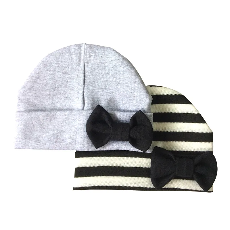Новорожденная хлопковая детская шапка с бабочками вязаная шапочка для