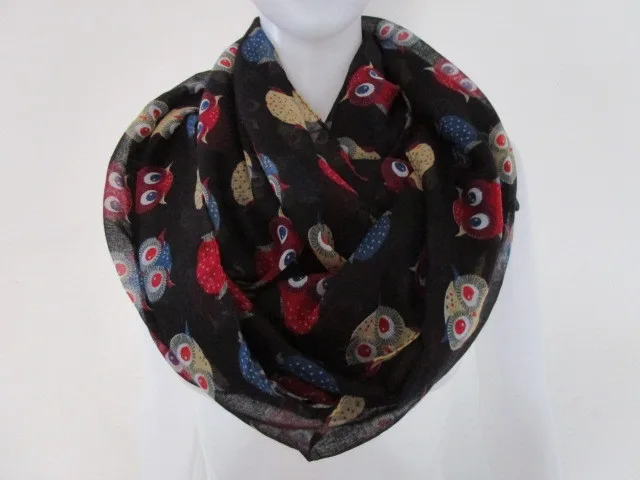 FOXMOTHER новый модный милый животный черно белый серый шарф с принтом Совы шали из