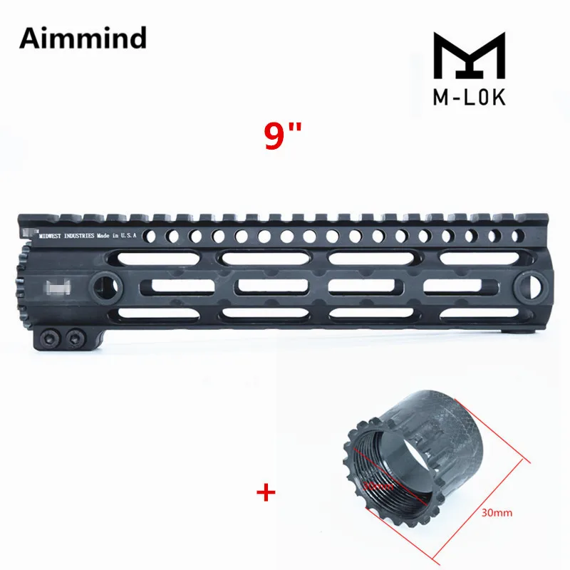 AR 15 M4 M LOK MLOK 9 дюймов Тонкий свободный поплавок Handguard Picatinny Rail Mount ar15 Quad W/