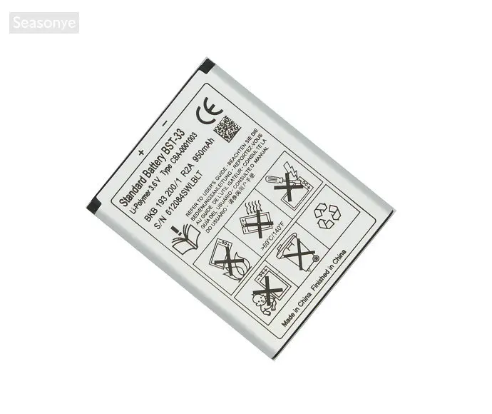 Seasonye 2x950mAh BST 33 / BST33 Сменный аккумулятор для V800 C702 C901 C903 F305 G502 G700 G705 G900 J105 K530i K550|battery